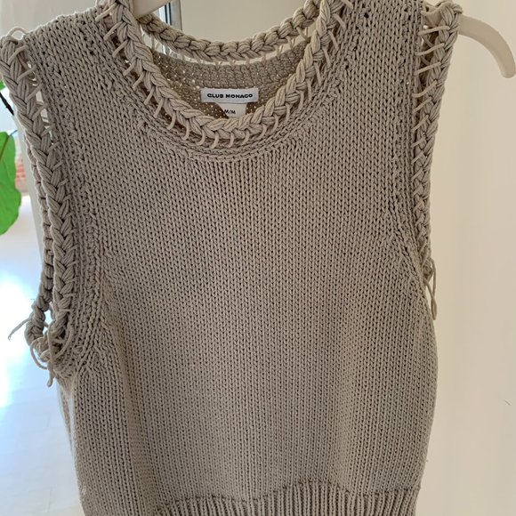 Club Monaco Braided Sleeveless Sweater - Picture 1 of 4